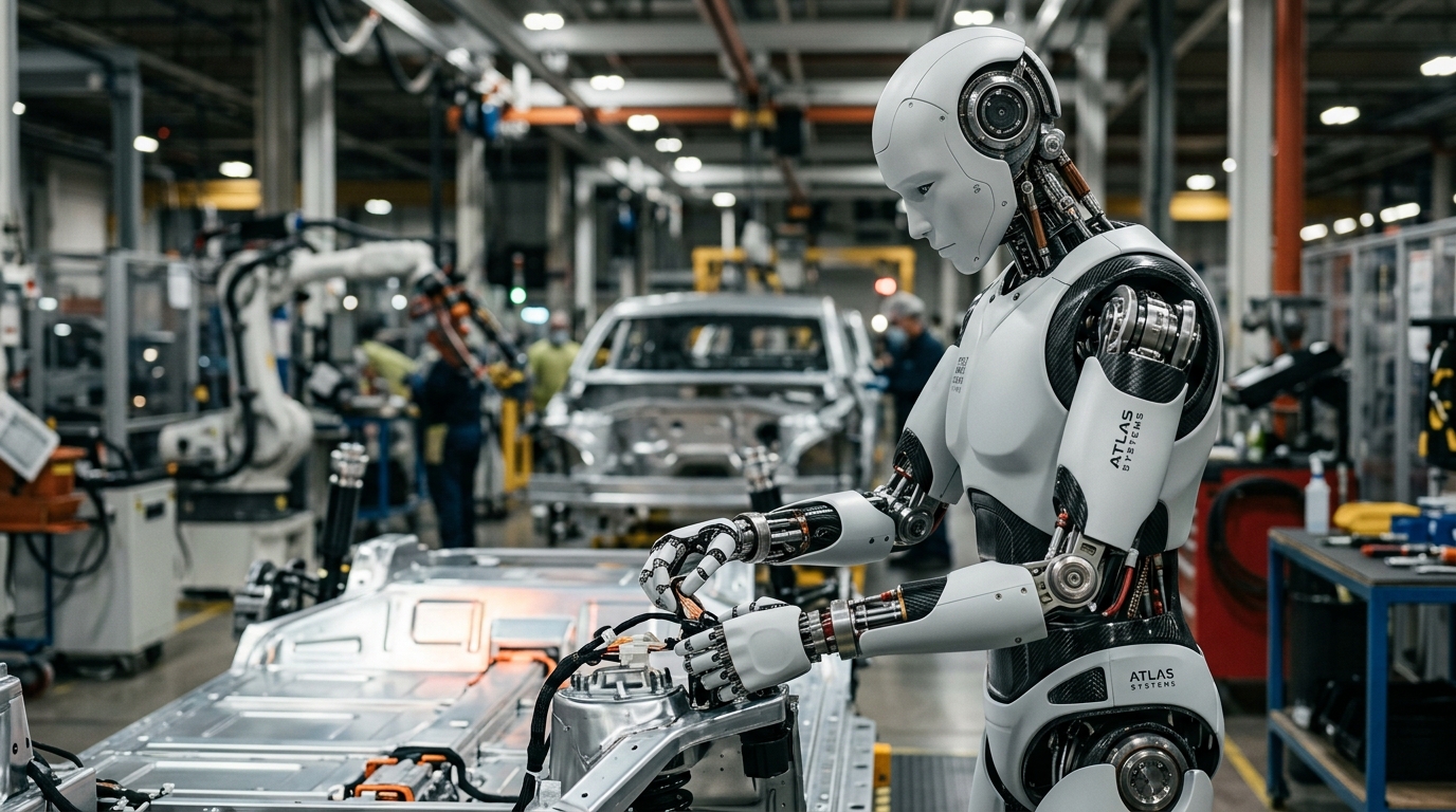 Tesla Optimus Gen 3 ve Figure 02 insansı robot endüstriyel üretim hattı