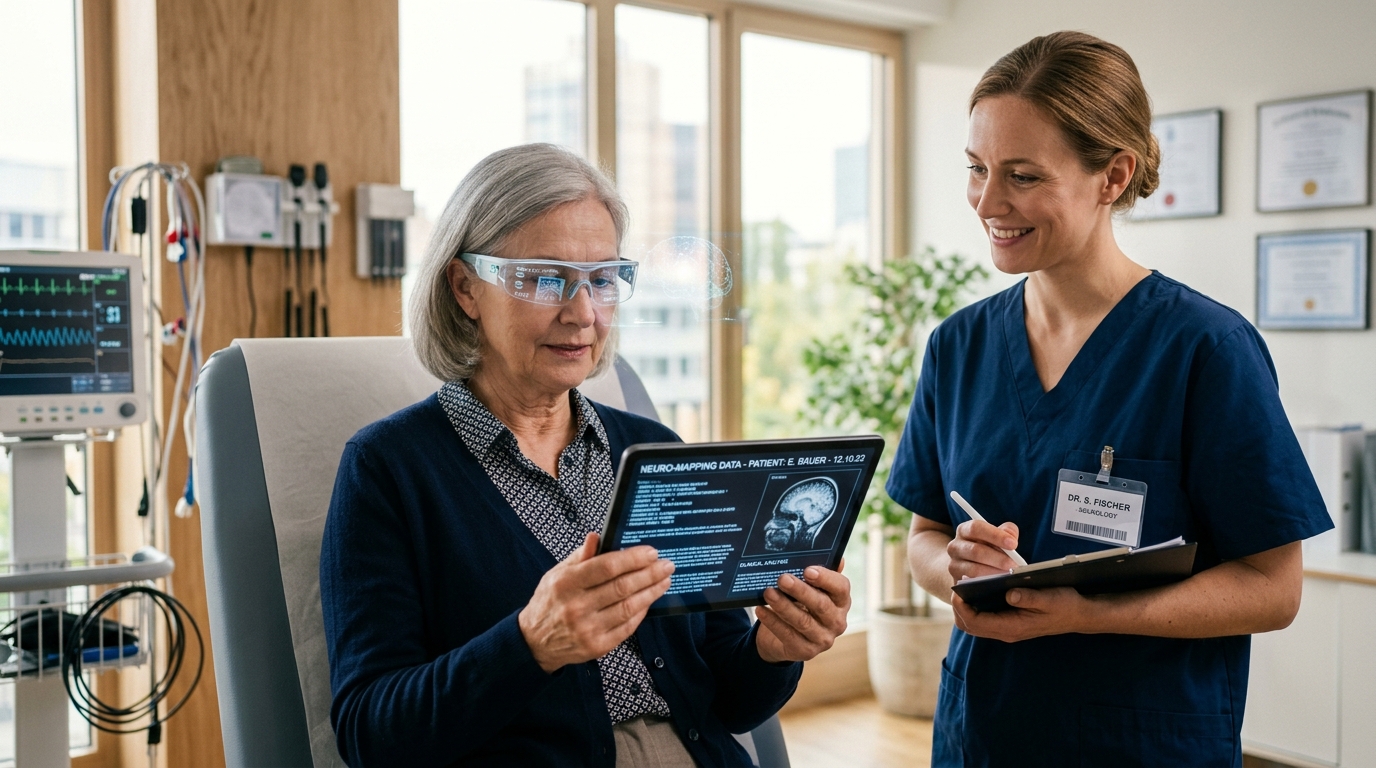 Güneş enerjisiyle çalışan fotodiyot retina diziliminin ganglion nöronlarını ışıkla uyarmasını gösteren medikal mikroskop diyagramı