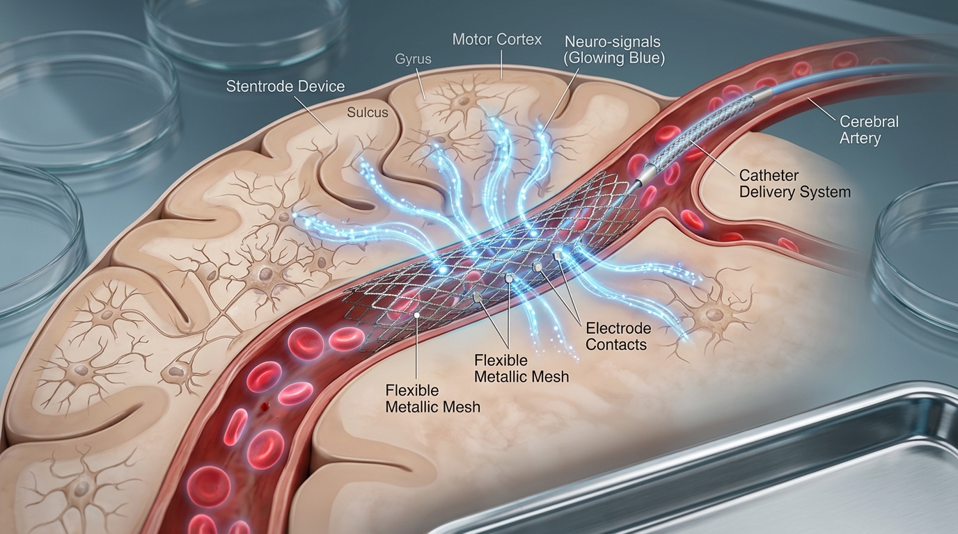 Stentrode damar içi mikro stent elektrot mimarisi ve motor korteks nöral sinyal iletimi